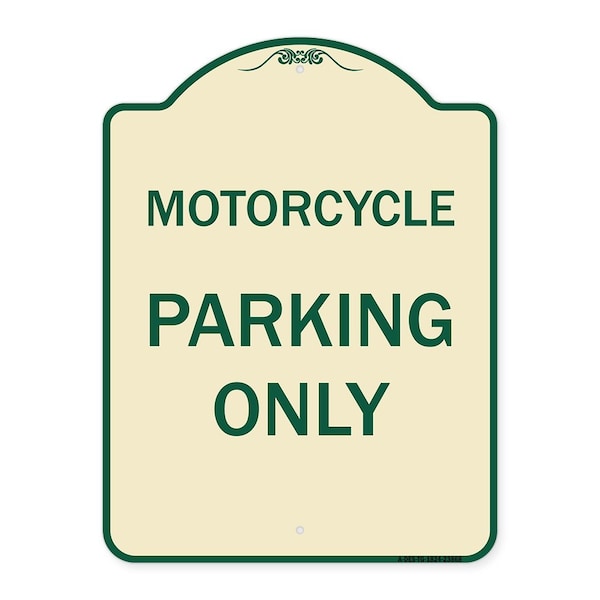 Signmission Motorcycle Parking Only Heavy-Gauge Aluminum Architectural Sign, 24" x 18", TG-1824-23868 A-DES-TG-1824-23868 - main